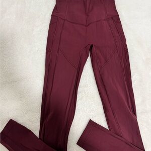 lululemon athletica Maroon wunder train Leggings